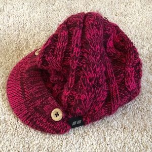 Knitted Cap/Beanie - Pink/Burgandy